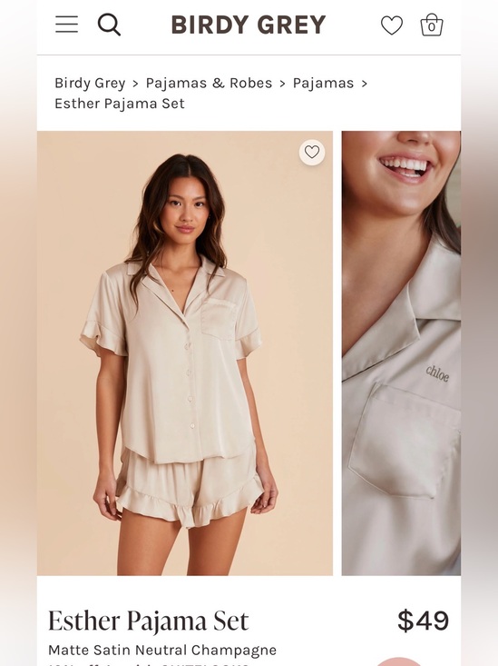 Birdy Grey Other - Birdy Grey NWOT Satin Pajamas Size L